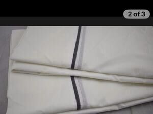 Matouk Essex Cotton Percale STANDARD Pillowcases White / Charcoal